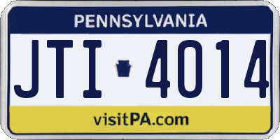 PA license plate JTI4014