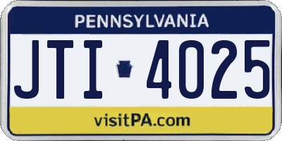 PA license plate JTI4025