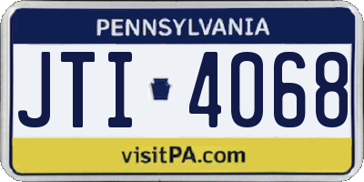PA license plate JTI4068