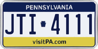 PA license plate JTI4111