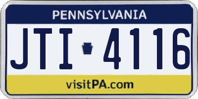PA license plate JTI4116