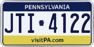 PA license plate JTI4122