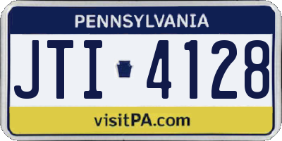 PA license plate JTI4128