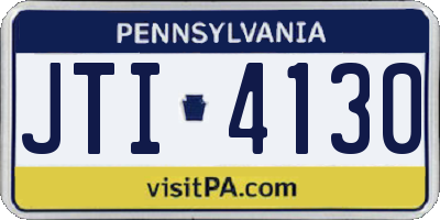PA license plate JTI4130