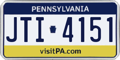 PA license plate JTI4151
