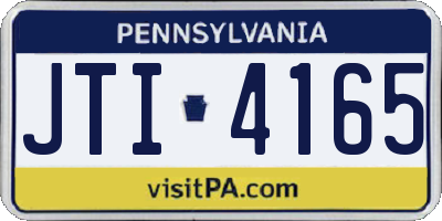 PA license plate JTI4165