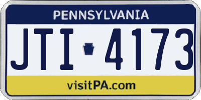 PA license plate JTI4173