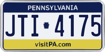 PA license plate JTI4175