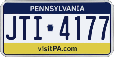 PA license plate JTI4177