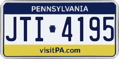 PA license plate JTI4195
