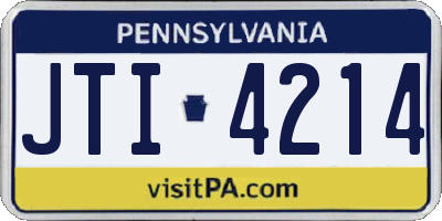 PA license plate JTI4214