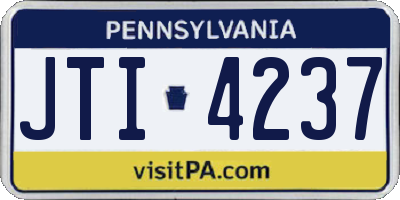 PA license plate JTI4237