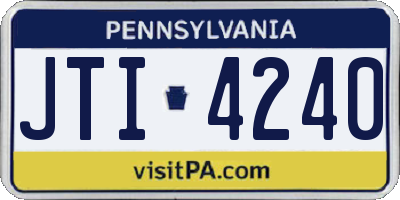 PA license plate JTI4240