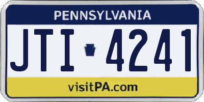 PA license plate JTI4241