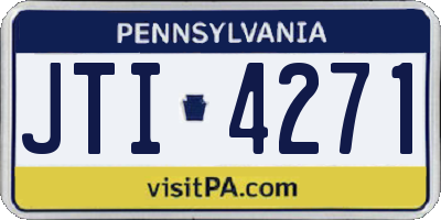 PA license plate JTI4271