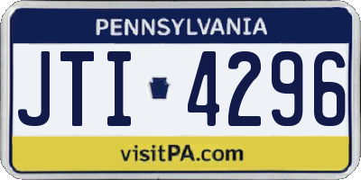PA license plate JTI4296