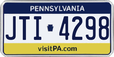 PA license plate JTI4298