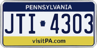 PA license plate JTI4303