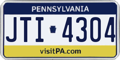 PA license plate JTI4304