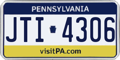 PA license plate JTI4306
