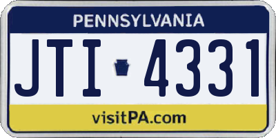 PA license plate JTI4331