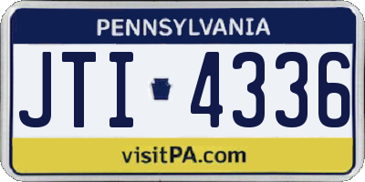 PA license plate JTI4336