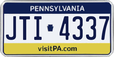 PA license plate JTI4337