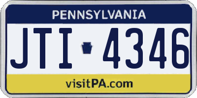 PA license plate JTI4346