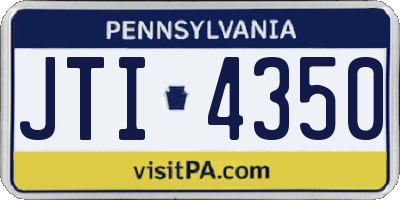 PA license plate JTI4350