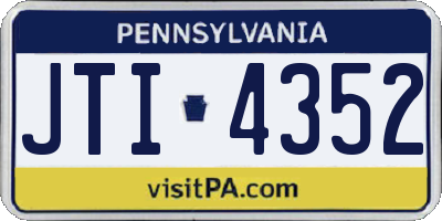 PA license plate JTI4352