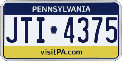 PA license plate JTI4375