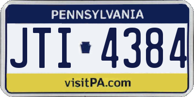 PA license plate JTI4384