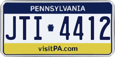 PA license plate JTI4412