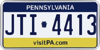PA license plate JTI4413