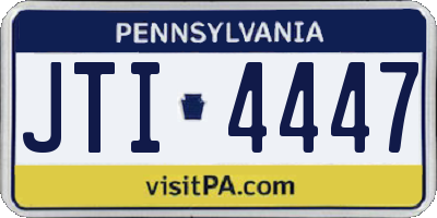PA license plate JTI4447