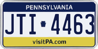 PA license plate JTI4463