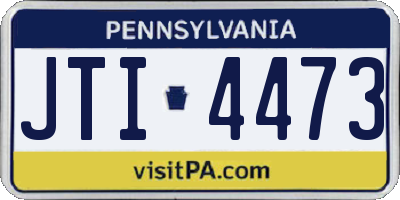 PA license plate JTI4473