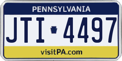 PA license plate JTI4497