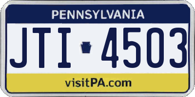PA license plate JTI4503