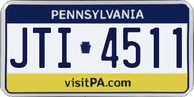 PA license plate JTI4511