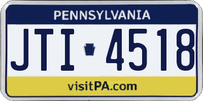 PA license plate JTI4518