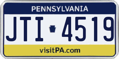 PA license plate JTI4519
