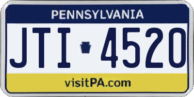PA license plate JTI4520