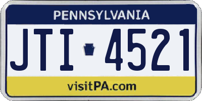 PA license plate JTI4521