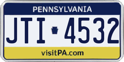 PA license plate JTI4532