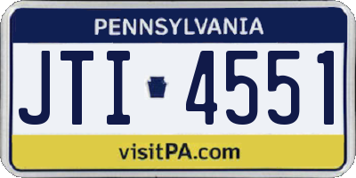 PA license plate JTI4551