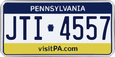 PA license plate JTI4557