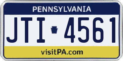 PA license plate JTI4561