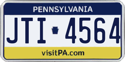 PA license plate JTI4564