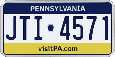 PA license plate JTI4571
